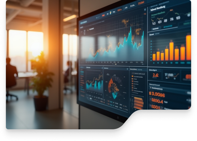 Digital dashboard displaying ESG and investment performance metrics